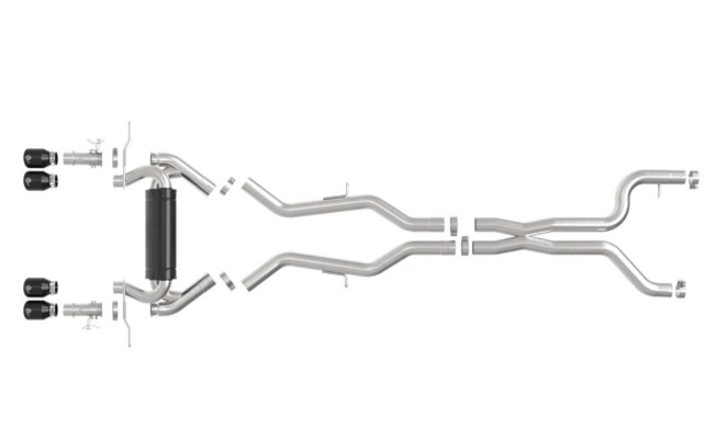 2023-2025 BMW M2 MACH FORCE-XP 3 IN TO 2-1/2 IN SS CAT-BACK EXHAUST SYSTEM W/BLACK TIPS