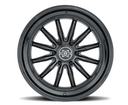 MR803, 20X10, -18MM OS, 6X5.5, 106.25MM CB, GLOSS BLACK (Check Description For Vehicles This Fits)