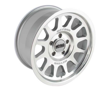 MR703 BEAD GRIP, 17X8.5, 0MM OS, 5X5, 71.5MM CB, MACHINED - CLEAR COAT (Check Description For Vehicles This Fits)