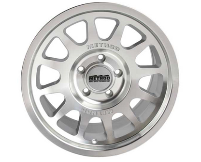 MR703 BEAD GRIP, 17X8.5, 0MM OS, 5X5, 71.5MM CB, MACHINED - CLEAR COAT (Check Description For Vehicles This Fits)