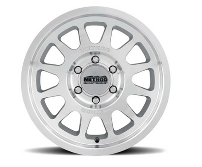 MR703 BEAD GRIP, 17X8.5, 0MM OS, 5X5, 71.5MM CB, MACHINED - CLEAR COAT (Check Description For Vehicles This Fits)