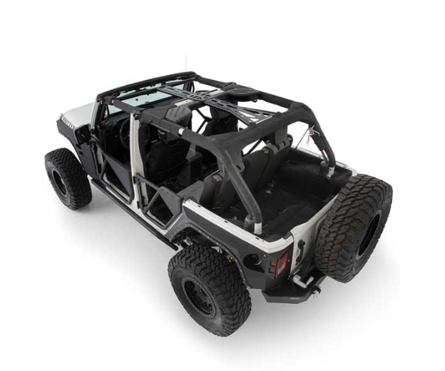 2011-2017 JEEP WRANGLER & 2018 JEEP WRANGLER JK 4DR SRC 6-PC ROLL CAGE KIT; SATIN BLACK POWDERCOAT
