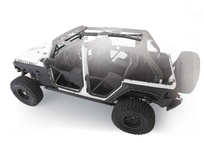 2011-2017 JEEP WRANGLER & 2018 JEEP WRANGLER JK 4DR SRC 6-PC ROLL CAGE KIT; SATIN BLACK POWDERCOAT
