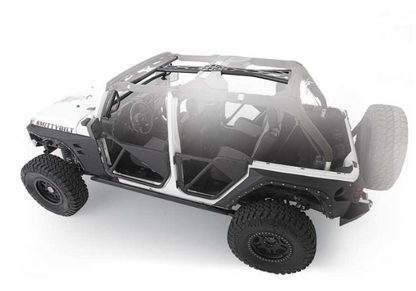 2011-2017 JEEP WRANGLER & 2018 JEEP WRANGLER JK 4DR SRC 6-PC ROLL CAGE KIT; SATIN BLACK POWDERCOAT