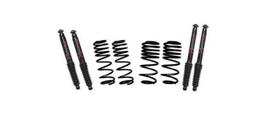 2018-2024 JEEP WRANGLER 2IN LOWERING KIT W/ BLACK MAX SHOCKS LOWERING SPRINGS