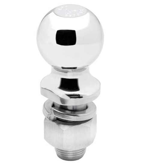 PACKAGED 2IN X 1IN X 2 1/8IN 7500LB CHROME HITCH BALL