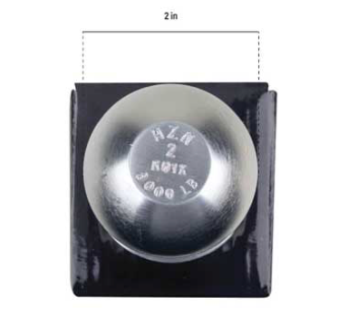 2IN 8000LB HITCH BALL-1 1/4IN SHANK-2 3/4IN SHANK LENGTH