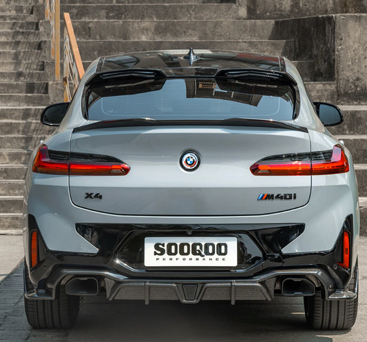 BMW X4 G02 LCI Prepreg Carbon Fiber Rear Diffuser With Brake Light