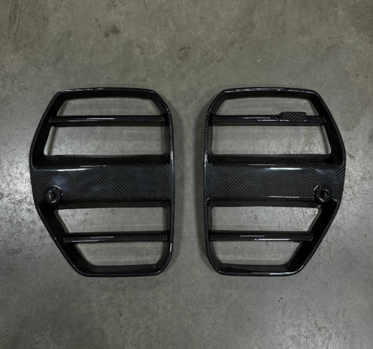 ST Style Dry Carbon Fiber Front Grille Without ACC (BMW G80/G82/G83 M3/M4)