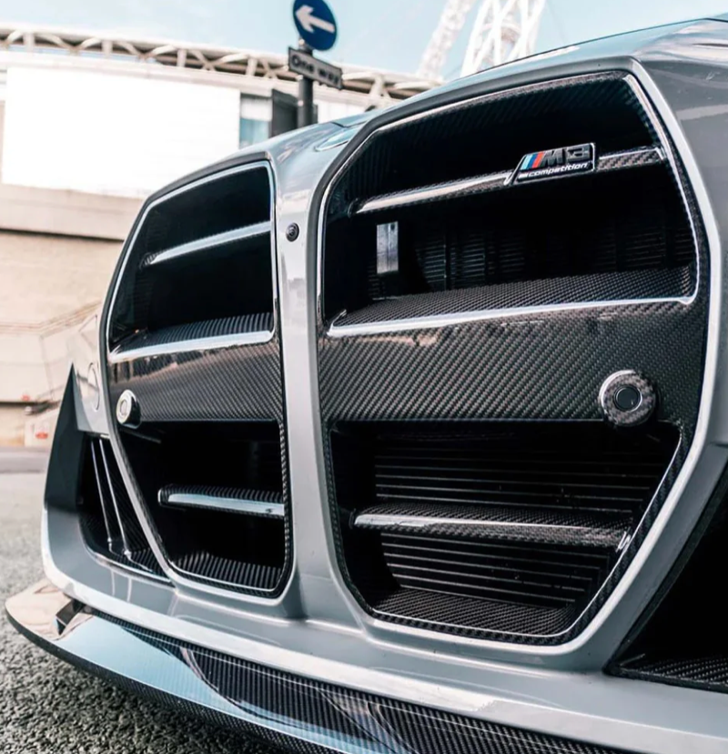 ST Style Dry Carbon Fiber Front Grille Without ACC (BMW G80/G82/G83 M3/M4)