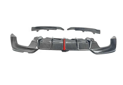 BMW G20 330I M340I  K Style Carbon Fiber Rear Diffuser w/Led Light - G20 3-Series PRE LCI