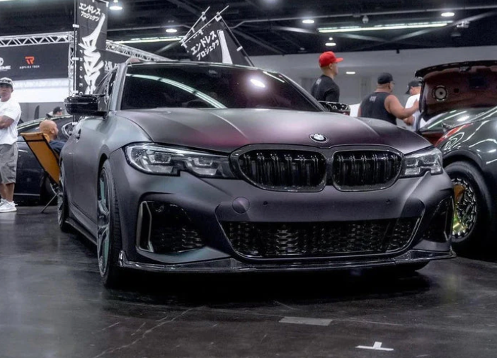 BMW G20 330i M340i V Style 3pc Carbon Fiber Front Lip - G20 3-Series PRE LCI