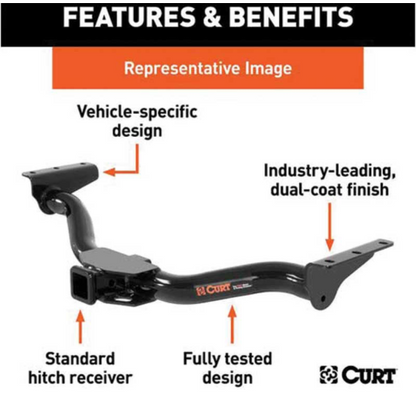 Class III Receiver/Tow Hitch | 2021-2025+ Chevy Trailblazer & 2020-2025+ Buick Encore GX (No Hands-Free Liftgate) | 2,000 lb Towing Capacity | 200 lb Tongue Weight | 2" Receiver