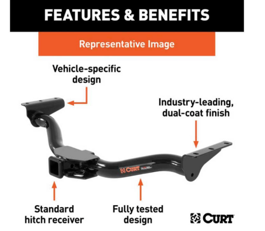 Class III Receiver/Tow Hitch | 2022-2025+ Ford Maverick (No Factory Receiver) | 4,000 lb Towing Capacity | 2" Receiver | Bolt-On Fit