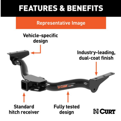 Class III Receiver/Tow Hitch | 2021-2025+ Ford Mustang Mach-E | 2,000 lb Towing Capacity | 2" Receiver | Electric Vehicle Compatible