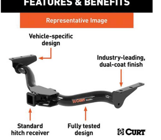 Class III Receiver/Tow Hitch | 2024-2025+ Ford Ranger | 7,500 lb Towing Capacity | 750 lb Tongue Weight | 2" Receiver