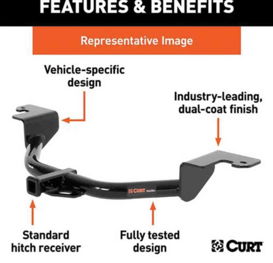 Class I Receiver/Tow Hitch | 2021-2025+ Acura TLX | 2,000 lb Towing Capacity | 1.25" Receiver | Sleek Bolt-On Fit
