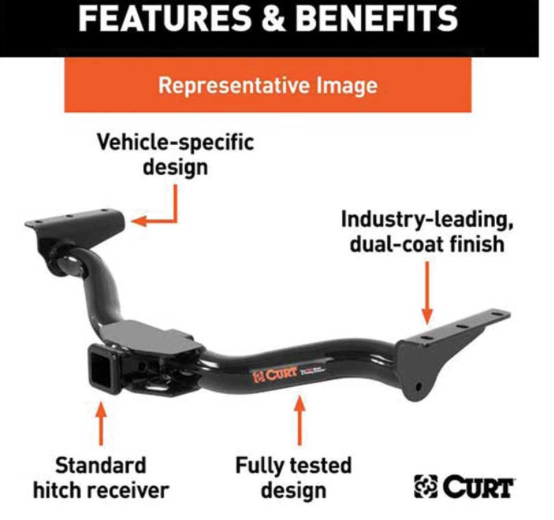 Class III Receiver/Tow Hitch with Bolt-On Fit | 2022–2025 Hyundai Tucson / 2023–2025 Kia Sportage | 4,000 lb Towing Capacity | 600 lb Tongue Weight | 2" Receiver
