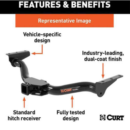 Class III Receiver/Tow Hitch with Bolt-On Fit | 2022–2025 Infiniti QX60 / Nissan Pathfinder | 6,000 lb Towing Capacity | 900 lb Tongue Weight | 2" Receiver