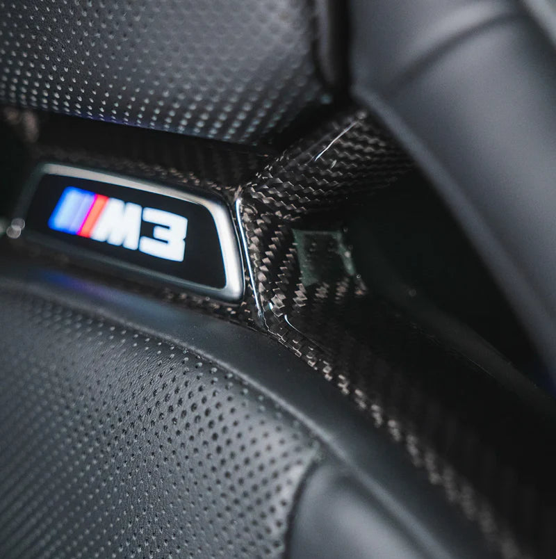 Dry Carbon Fiber Center Bucket Seat Trim Inserts | BMW G80/G82/G83/G87/F92