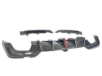 K Style Carbon Fiber Rear Diffuser with LED Light | BMW 3-Series (G20 Pre-LCI)