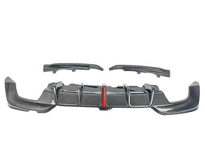 K Style Carbon Fiber Rear Diffuser with LED Light | BMW 3-Series (G20 Pre-LCI)
