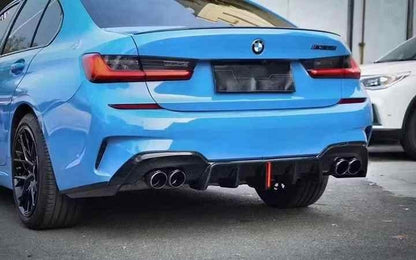 K Style Carbon Fiber Rear Diffuser with LED Light | BMW 3-Series (G20 Pre-LCI)