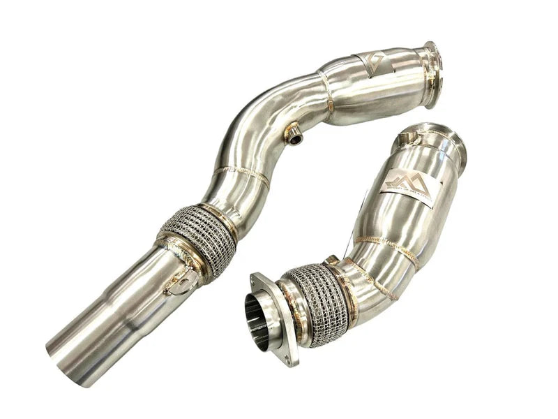 MAD Resonated S55 Downpipes w/ Flex Section | BMW F87 M2C F80 M3 F82/F83 M4